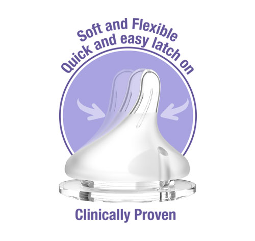 Clinically proven to be soft and flexible NaturalWave™ Teats