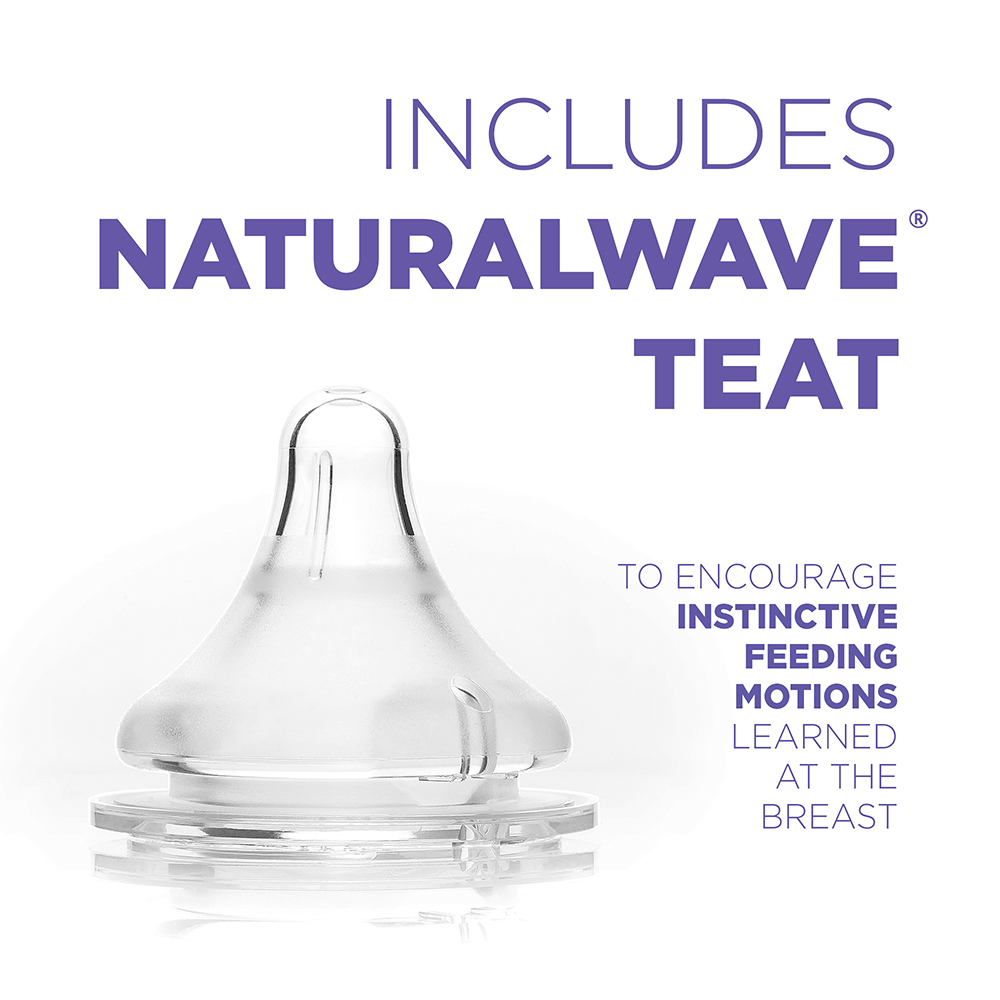 Lansinoh glass feeding bottle with NaturalWave® teat 240ml